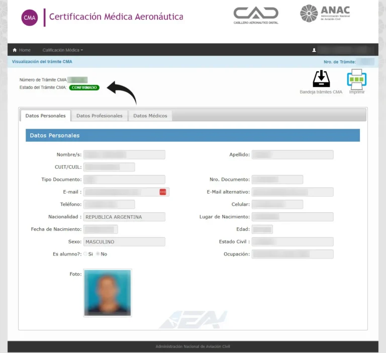 Trámite de inscripción confirmado